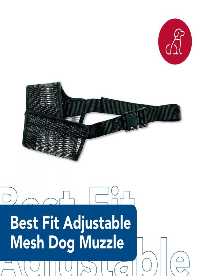Coastal Pet Best Fit Adjustable Mesh Dog Muzzle - Soft Muzzle for Grooming Dogs with Open Front Design - Gentle, Durable Mesh for Temporary Muzzling - Black, 7" - Image 2